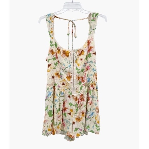 NEW Wild Fable Hook and Eye Romper - Light Yellow Floral - Size Large - Picture 3 of 5